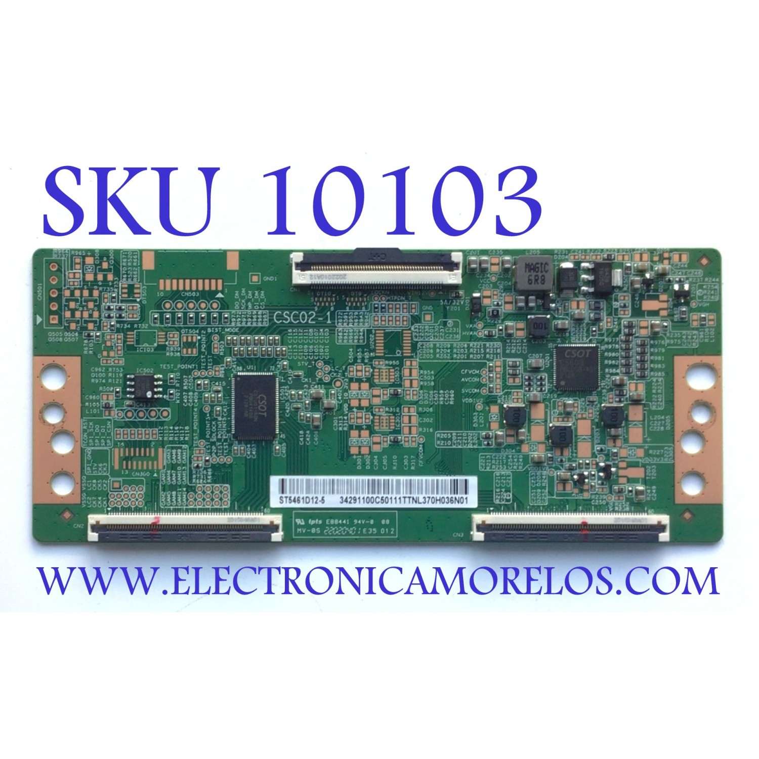 T-CON PARA TV TCL / NUMERO DE PARTE 34291100C5 / CSC02-1 / ST5461S12-5 / PANEL LVU550NDJL / MODELO 55S535